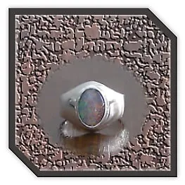 MR00300J-Sterling Silver Opal Men's Ring.