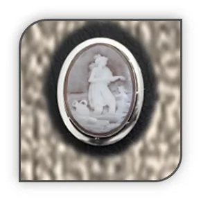 BR00880A-Sterling Silver Cameo Pendant Brooch.