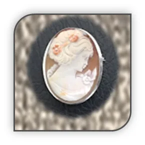 BR00800C-Sterling Silver Cameo Pendant Brooch.