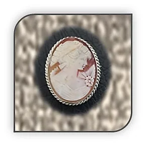 BR00500A-Sterling Silver Cameo Pendant Brooch.