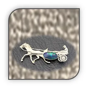 BR00300B-Sterling Silver Opal Brooch.