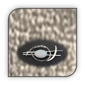 BR01450A-Sterling Silver Opal Brooch.