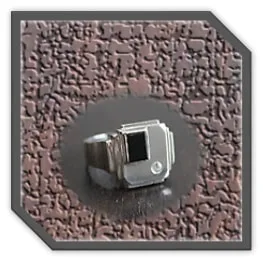 MR00300H-Sterling Silver Onyx Cubic Men's Ring.