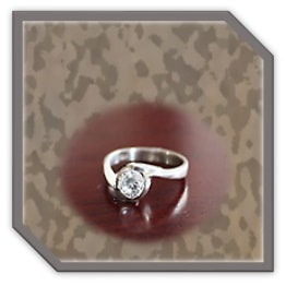 LR00150E-Sterling Silver Cubic Ladies Ring.