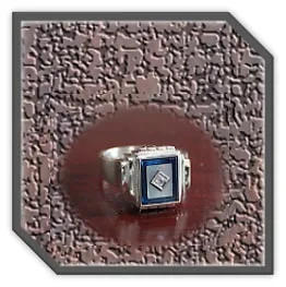 MR00300M-Sterling Silver Synthetic Sapphire Men's Ring.