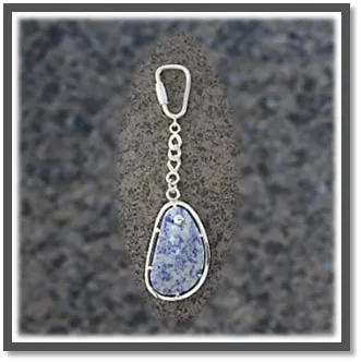 KR00150A-Sterling Silver Agate Key Chain Ring.