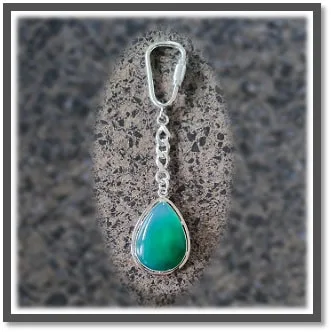 KR00150C-Sterling Silver Agate Key Chain Ring.