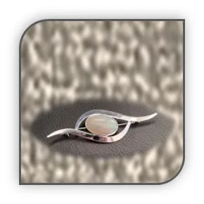BR01400A-Sterling Silver Opal Brooch.