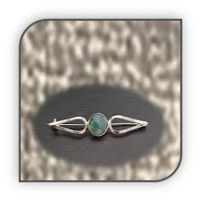 BR00250A-Sterling Silver Opal Brooch.