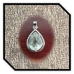 PE01400B-9ct White Gold Natural Topaz Pendant.