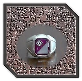 MR00280J-Sterling Silver Mother of Pearl Men's Ring.