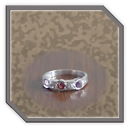 LR00300A-Sterling Silver Diamond Amethyst Garnet Ladies Ring.