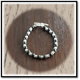 BB00180A-Sterling Silver Onyx Bracelet.