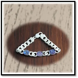 BB00800B-Sterling Silver Opal Bracelet.
