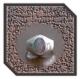 MR00280F-Sterling Silver Opal Men's Ring.