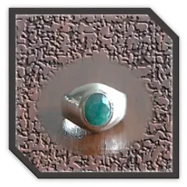 MR00600C-Sterling Silver Emerald Men's Ring.