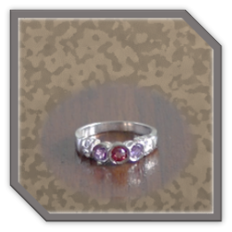LR00300E-Sterling Silver Diamond Garnet Amethyst Ladies Ring.