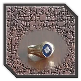 MR00750A-9ct Yellow Gold Synthetic Sapphire Men's Ring.