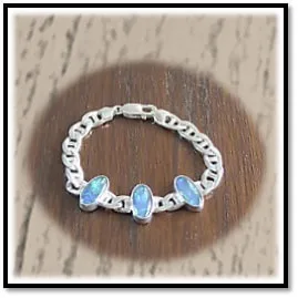 BB00600A-Sterling Silver Opal Bracelet.