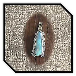 PE01880A-9ct Yellow Gold Opal Diamond Pendant.