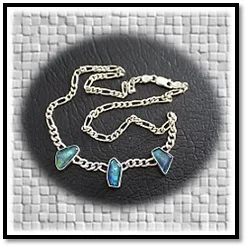 NE00680E-Sterling Silver Opal Necklace.