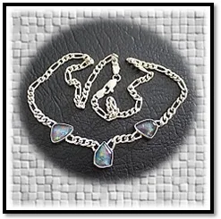 NE00680F-Sterling Silver Opal Necklace.