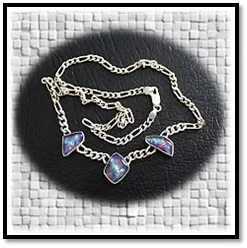 NE00780B-Sterling Silver Opal Necklace.
