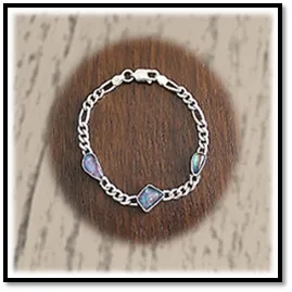 BB00350C-Sterling Silver Opal Bracelet.