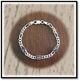 BB00280B-Sterling Silver Opal Bracelet.